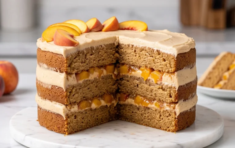 Brown Sugar Layer Cake with Peach Filling