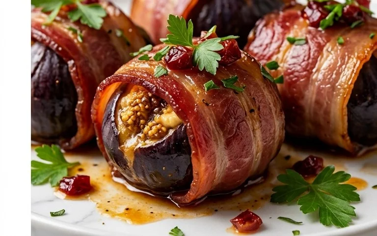 Beef Bacon Wrapped Stuffed Figs