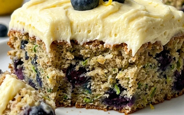 Blueberry Zucchini Cake with Lemon Buttercream