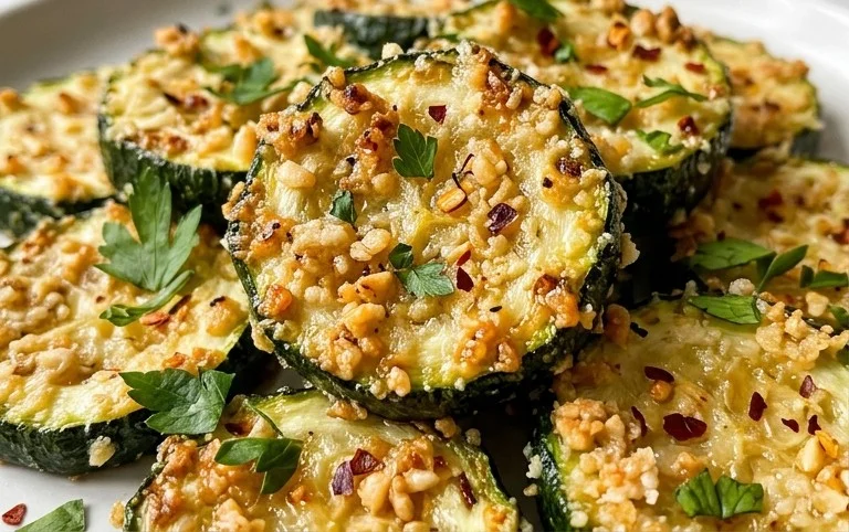 Irresistibly Crunchy Garlic Parmesan Roasted Zucchini