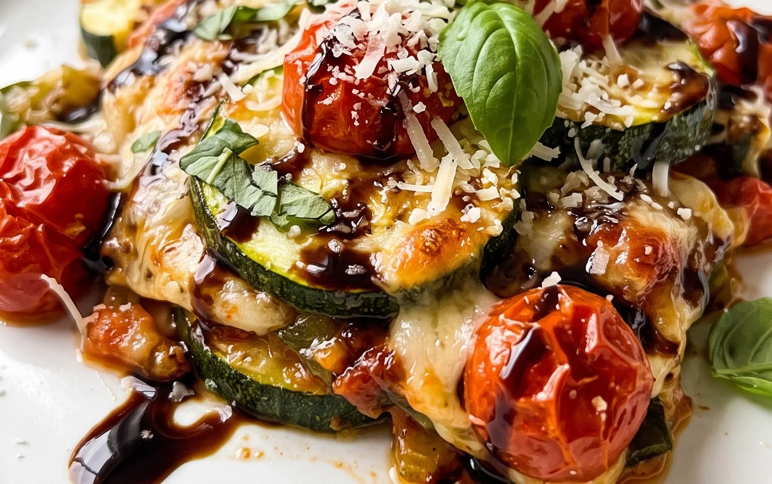 Balsamic Zucchini Tomato Bake