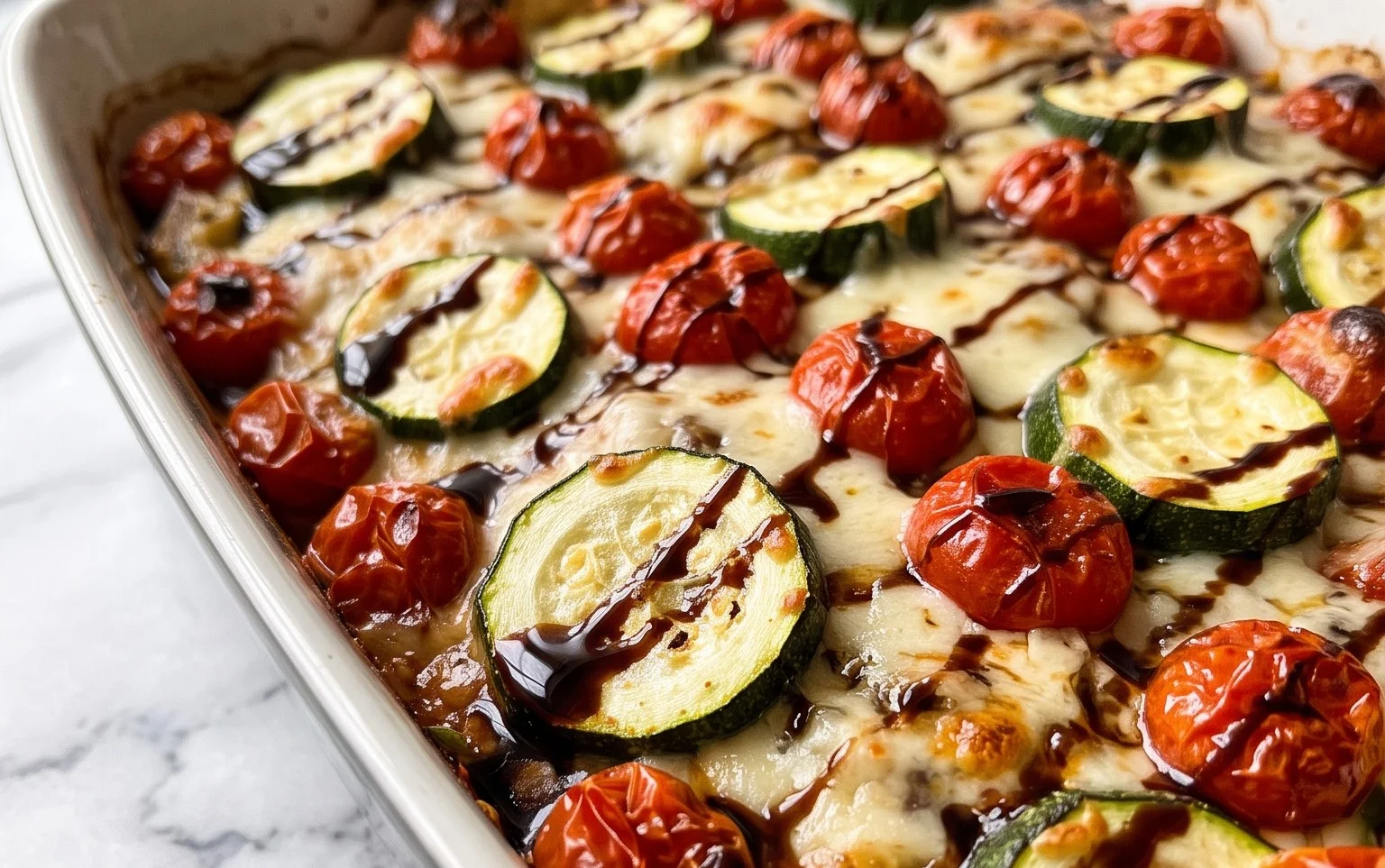 Balsamic Zucchini Tomato Bake